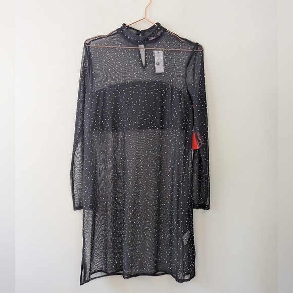 Anthropologie Eva Franco Starlight Long-Sleeve Sheer Tunic Dress - Picture 4 of 13